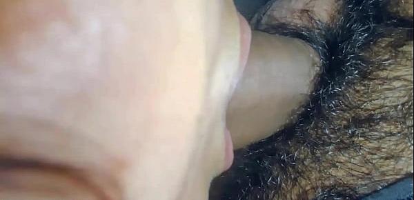  Indian Bhabhi relaxing his Husband by giving slow blowjob Hindi